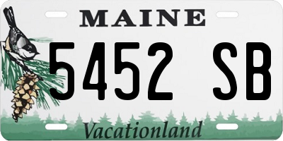 ME license plate 5452SB