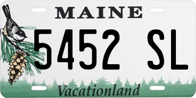 ME license plate 5452SL