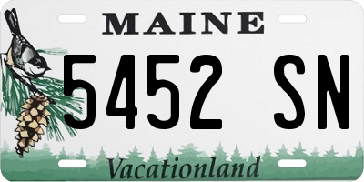 ME license plate 5452SN