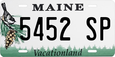 ME license plate 5452SP