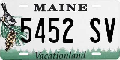 ME license plate 5452SV