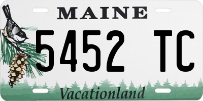 ME license plate 5452TC