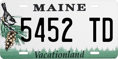 ME license plate 5452TD
