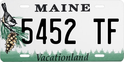 ME license plate 5452TF