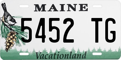 ME license plate 5452TG