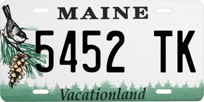 ME license plate 5452TK