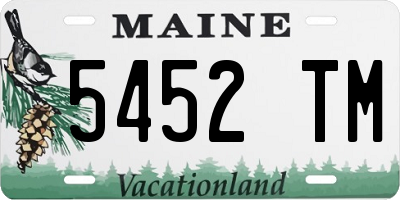 ME license plate 5452TM