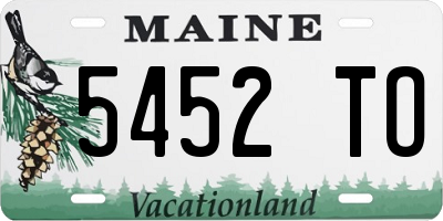 ME license plate 5452TO
