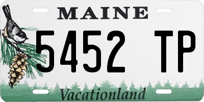 ME license plate 5452TP