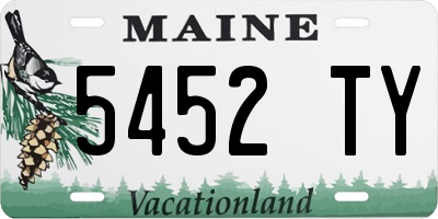 ME license plate 5452TY