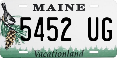 ME license plate 5452UG