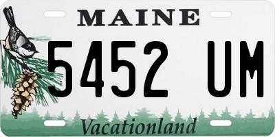 ME license plate 5452UM