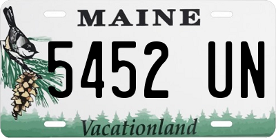 ME license plate 5452UN