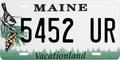 ME license plate 5452UR