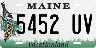 ME license plate 5452UV