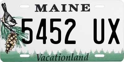 ME license plate 5452UX