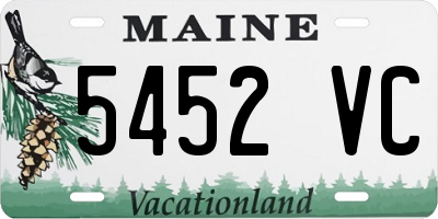 ME license plate 5452VC