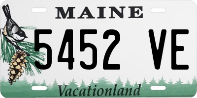 ME license plate 5452VE