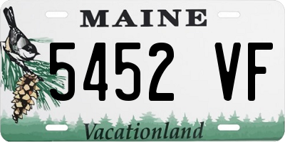 ME license plate 5452VF