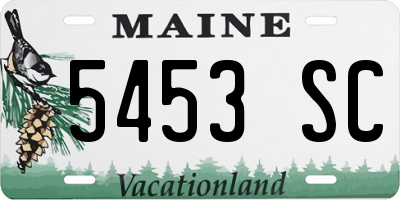 ME license plate 5453SC