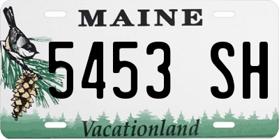 ME license plate 5453SH