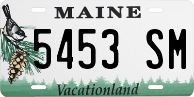 ME license plate 5453SM