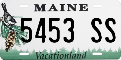ME license plate 5453SS