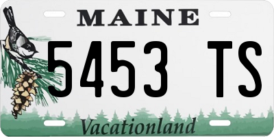 ME license plate 5453TS