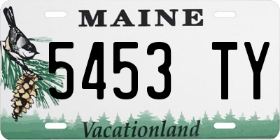 ME license plate 5453TY