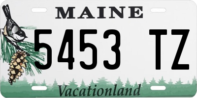 ME license plate 5453TZ