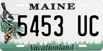 ME license plate 5453UC