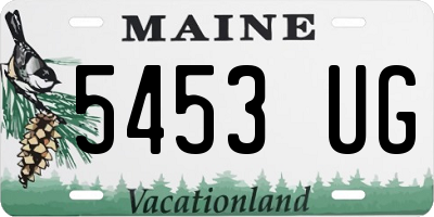 ME license plate 5453UG
