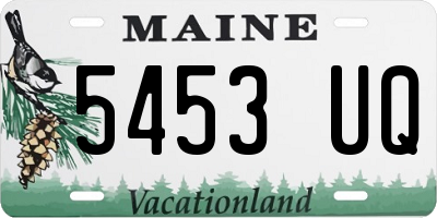 ME license plate 5453UQ