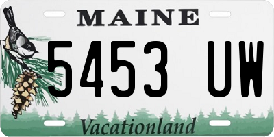 ME license plate 5453UW