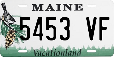 ME license plate 5453VF