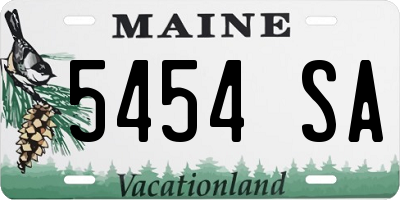 ME license plate 5454SA