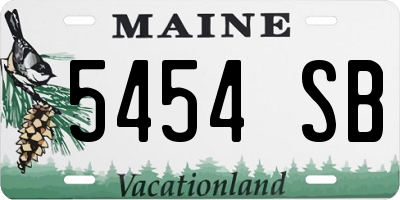 ME license plate 5454SB