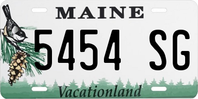 ME license plate 5454SG