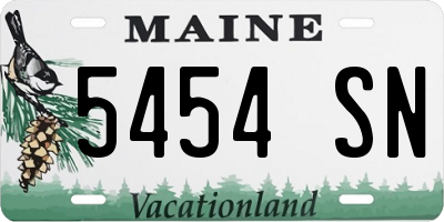 ME license plate 5454SN