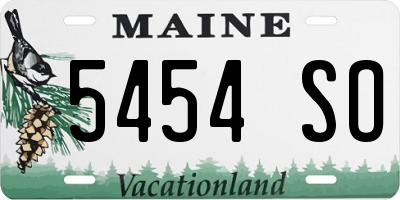 ME license plate 5454SO
