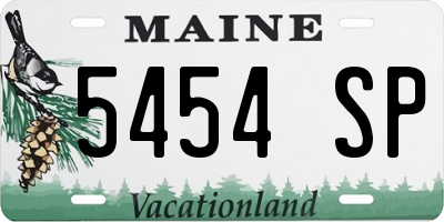 ME license plate 5454SP