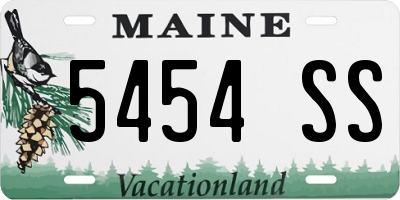 ME license plate 5454SS