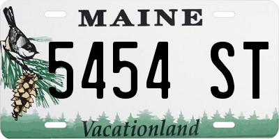 ME license plate 5454ST