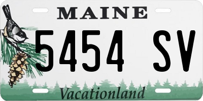 ME license plate 5454SV