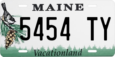 ME license plate 5454TY