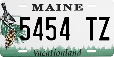 ME license plate 5454TZ