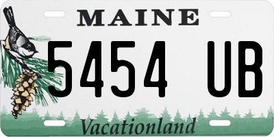 ME license plate 5454UB