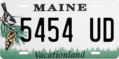 ME license plate 5454UD