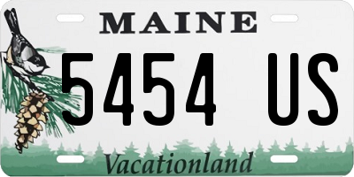 ME license plate 5454US