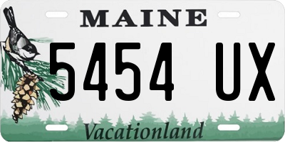 ME license plate 5454UX